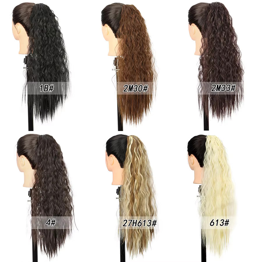 WENYAN Haarteil Pferdeschwanz, Synthetisch, Schwarz, 22 Zoll, Damen - Bild 2