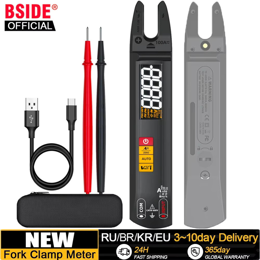 BSIDE U1 Digitales Zangenmessgerät mit T-RMS Funktion, Professionelles DC/AC Amperemeter und Elektrischer Tester für Auto-Multimeter-Messungen bis 100A - Bild 2