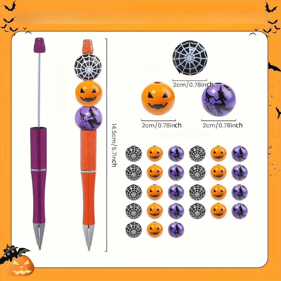 Kolorowys Halloween Bastelstifte mit schwarzer Tinte für DIY-Projekte, Set mit Kürbis, Hexe und Spinnennetz Motiven, Mehrfarbig - Bild 4