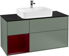 V&B Finion Waschtischunterschrank mit LED-Beleuchtung und Regalfach, Breite: 120 cm, Farbe: Blau matt lackiert - Bild 1