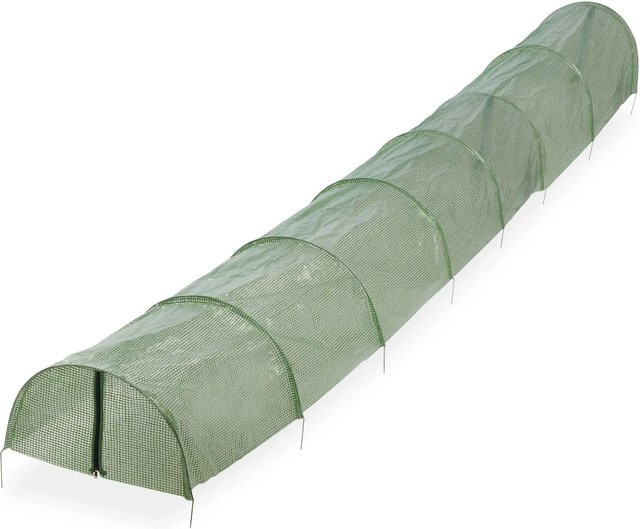 Relaxdays Folientunnel aus PE und Stahl in Grün mit Reißverschluss für den Garten und das Hochbeet, B/T/H: 500 x 47 x 47 cm - Bild 1