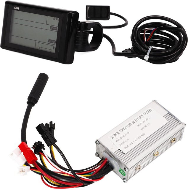 Igeteck Elektrofahrrad Controller Kit mit S900 Display und Daumengas für 36V 48V 250W Motoren in Schwarz - Bild 1