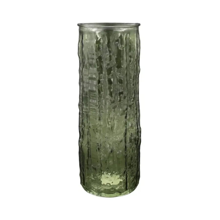 House of Nature Vase Juliëtte in Grün mit Reliefmuster aus Glas, Höhe: 26 cm - Bild 1