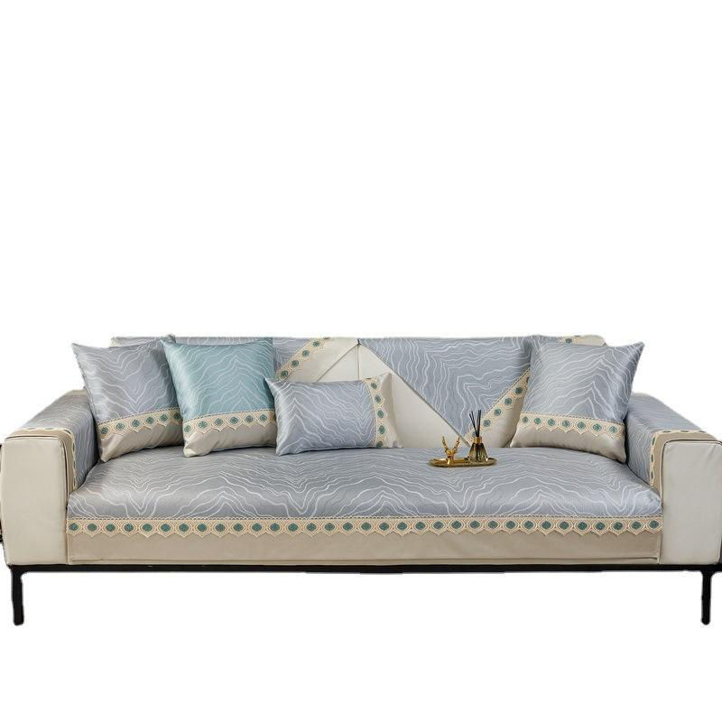 Super Six Sommer Sofakissen aus Eis-Seide, Einfarbig Beige, B/B: 70 x 70 cm - Bild 3