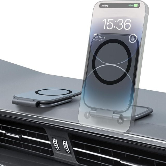 XMSJ Magnetischer MagSafe Handyhalter für das Auto, verstellbare Autohalterung mit starken Doppelmagneten, Schwarz - Bild 1
