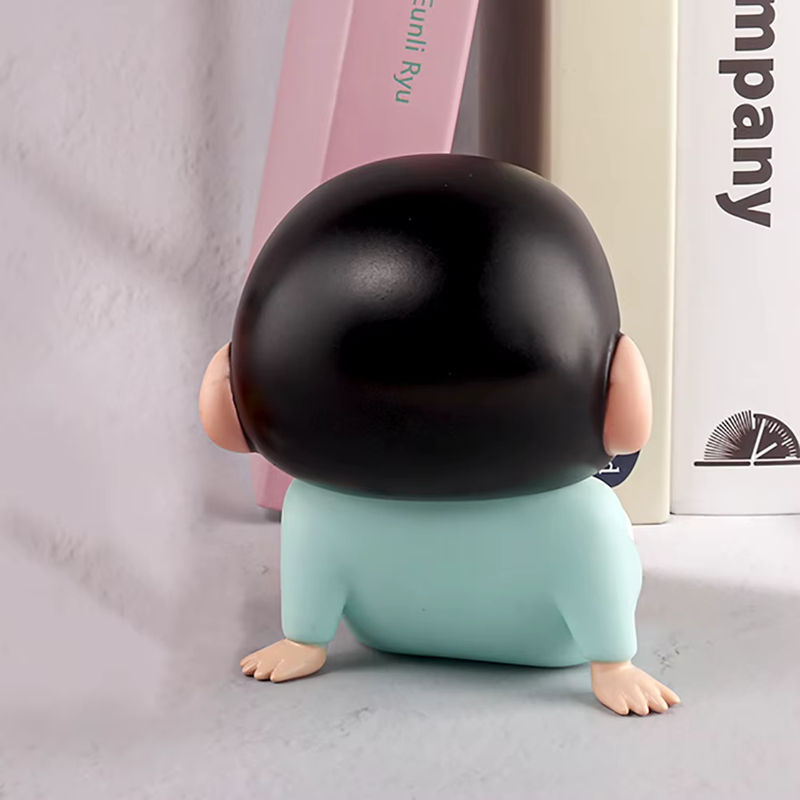 Bandai Crayon Shin-Chan Handyhalterung Kawaii Anime Desktop Ornament aus Kunststoff in Grün und Mehrfarbig - Bild 4