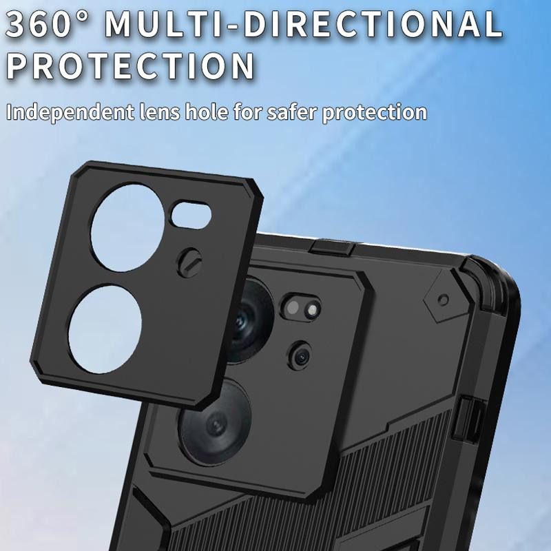 Stoßfeste Armor Schutzhülle von Tsimak für Xiaomi 13T Pro, Redmi Note 12, POCO F5, X6 Pro und weitere Modelle in Schwarz - Bild 2
