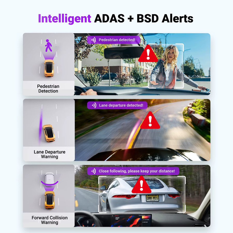 Vantrue S1 Pro Max 4K DashCam mit ADAS, BSD, Starvis2 HDR und IP67 wasserdichter Rückfahrkamera in Schwarz - Bild 4