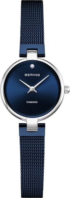 Bering Damenuhr, Analoguhr, Quarz, Edelstahl, Blau, 24 mm - Bild 1