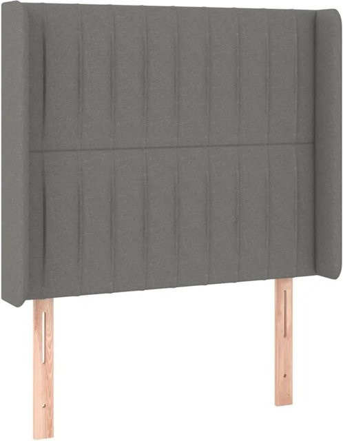 vidaXL LED Kopfteil Dunkelgrau mit USB-Ladeport und integrierter Beleuchtung, B: 103 cm, T: 16 cm, H: 118-128 cm - Bild 1