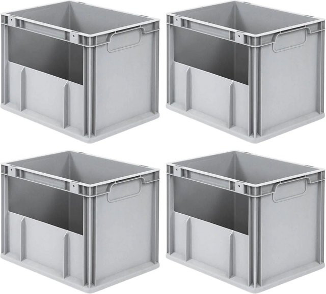 PROREGAL SuperSparSet 4x Eurobox NextGen Insight Eurobehälter Transportbox, Grau, H x B x T: 32 x 30 x 40 cm - Bild 1