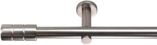 Deco-Raum Gardinenstange nach Maß, 1-Lauf Zylinder, Durchmesser: 2,5 cm, Farbe: Edelstahl-Optik, Länge: 340 cm - Bild 1