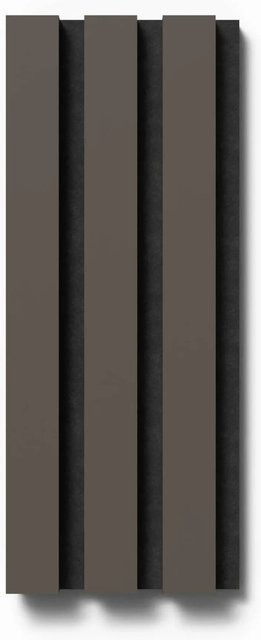 Denpanels Akustikpaneel mit Streifenoptik in Mauve und Schwarz aus Linoleum und Akustikfilz, B: 29,5 cm, H: 15 cm - Bild 1