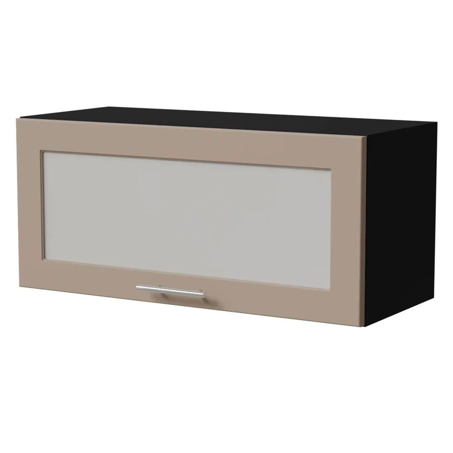 Feldmann-Wohnen Klapphängeschrank Brerra W4BS/80 WKF in Schwarz und Graubeige Matt mit Glastüren und Soft-Close, B/T/H: 80 x 32,5 x 36 cm - Bild 2