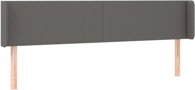 vidaXL LED Kopfteil in Grau aus Kunstleder mit integrierter Beleuchtung und USB-Ladeanschluss, B: 183 cm, T: 16 cm, H: 78 bis 88 cm - Bild 1