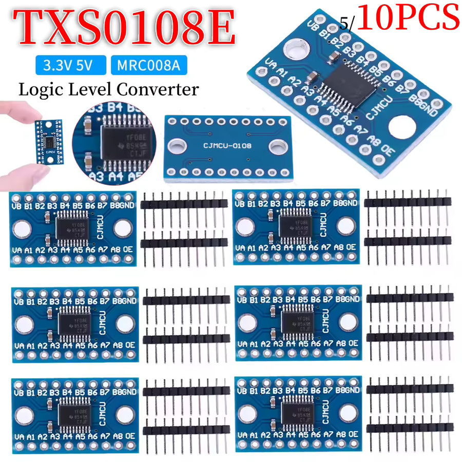 TXS0108E Logic Level Shifter Bidirektionales Modul 8 Kanal für Raspberry Pi, 3,3 V bis 5 V, Blau - Bild 2