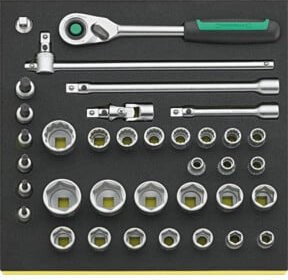 Stahlwille Steckschlüsselsatz TCS 50/52/30/6QR 36-teilig in Gelb und Silber - Bild 1