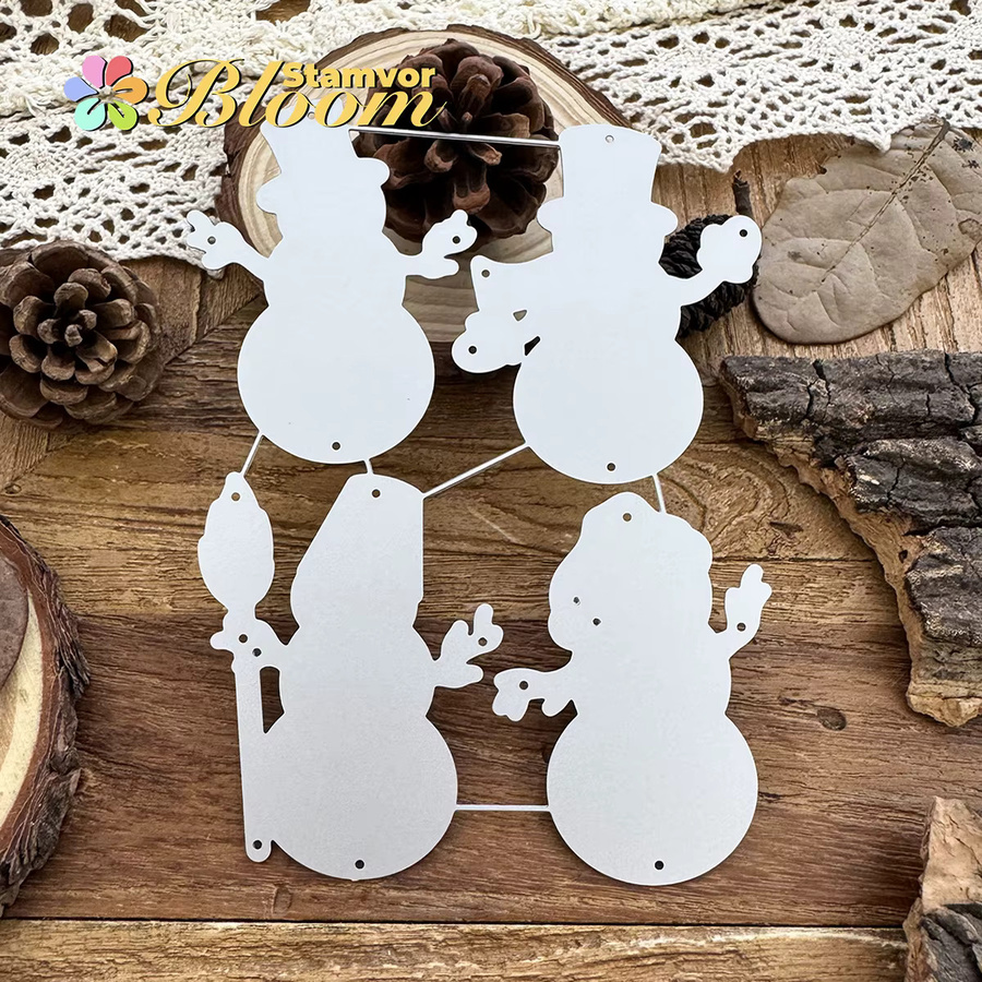 Schneemann Silhouetten Metall Stanzformen für Scrapbooking und dekorative Prägung in Silber - Bild 5