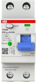 ABB FI-Schutzschalter Typ B RCD 2P 25A 30mA 2TE F202B-25/0,03 - Bild 1