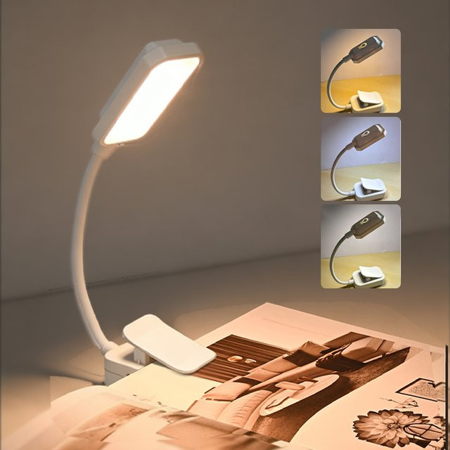 GGBEE LED-Tischlampe in Weiß, dimmbare und wiederaufladbare Leselampe mit Touch-Bedienung und Augenschutz für das Schlafzimmer - Bild 1