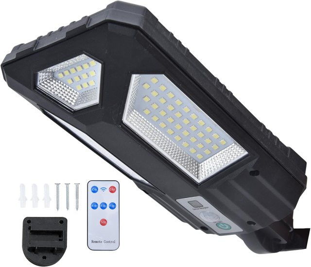 TOMTOP JMS Solarleuchte mit 87 LED und Bewegungssensor, IP65 wasserdichte Außenwandleuchte für den Garten in Schwarz - Bild 1