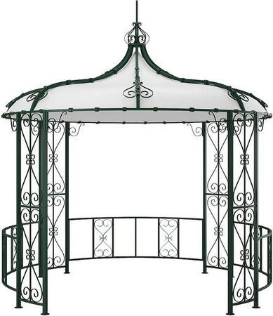 Gartenpavillon Vente-unique Tilcara in Tannengrün mit Schmiedeeisen-Optik, Breite: 300 cm