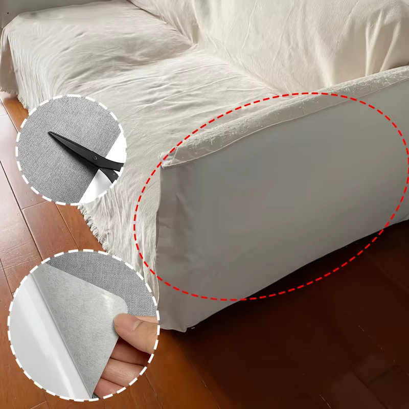 Selbstklebender Leinenstoff-Reparaturflicken in Grau für DIY-Möbeldekoration und Reparaturen, Breite: 20,5 cm, Länge: 28 cm - Bild 3