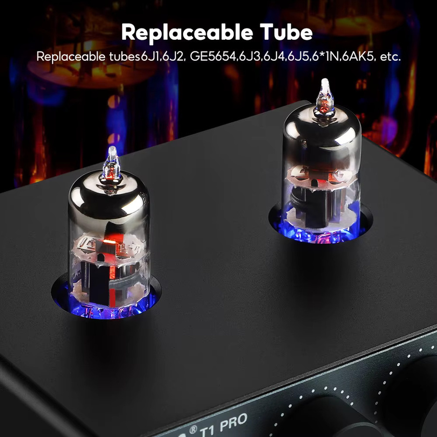 AIYIMA T1 PRO Vakuumröhrenvorverstärker HiFi Stereo Verstärker mit Bluetooth und Bass-Höhensteuerung in Schwarz - Bild 3