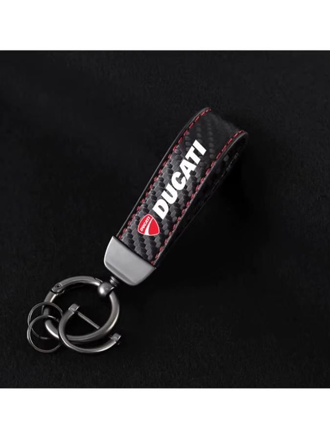 Ducati Schlüsselanhänger, Carbon Fiber Leder, Unisex - Bild 2