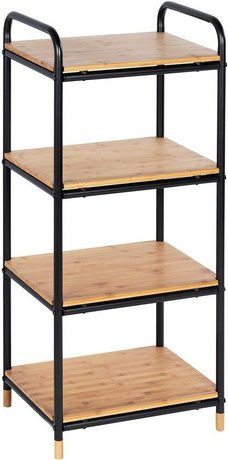 Wenko Regal Loft aus Bambus und pulverbeschichtetem Metall in Braun und Schwarz, B/H/T: 42 x 94,5 x 33,5 cm - Bild 1