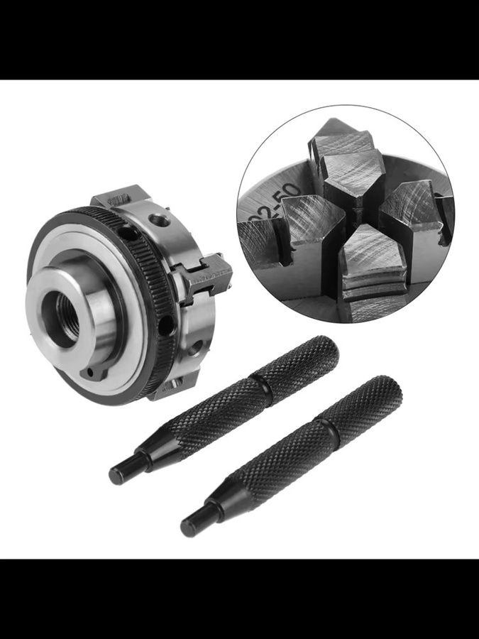 Fdit Mini 4-Backen Reversibles Selbstzentrierendes Spannfutter mit M14 Gewinde für Drehmaschinen, 50 mm, Silber - Bild 5