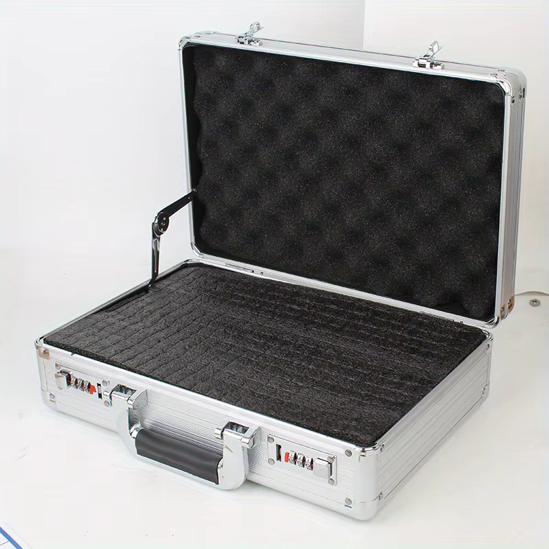 HILEBACK Tragbarer Aufbewahrungskoffer aus Aluminiumlegierung in Weiß mit Schwamm für Sicherheitsausrüstung und Präzisionsinstrumente, B/T/H: 35,0 x 25,0 x 11,0 cm - Bild 3