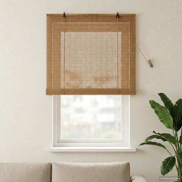 vidaXL Bambus-Rollo Braun, UV-beständig, B/H: 80 x 160 cm - Bild 1