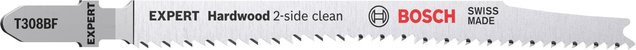 Bosch Expert Stichsägeblatt T 308 BF 2-Side Clean für Hartholz, 2 Stück, Silber - Bild 1