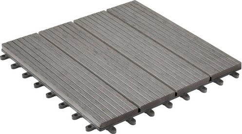 Mr. GARDENER WPC-Fliesen in Grau, 6er Set, B/T/H: 30 x 30 x 2,2 cm - Bild 1