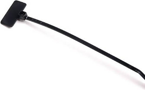 HellermannTyton Zeichenträger IT18FL-PA66-BK in Schwarz mit Kabelbinder und Beschriftungsfläche von 20,50 x 0,9 cm - Bild 1