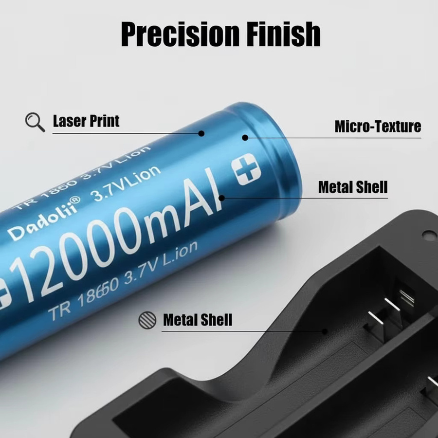 Koonenda 18650 Li-Ion Akku Set mit Ladegerät, 12000 mAh, 3,7 V, Blau - Bild 3