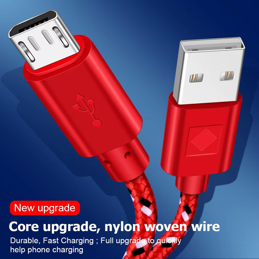 Micro USB Ladekabel aus schwarz geflochtenem Nylon für Datenübertragung und schnelles Laden mit 2,4 A - Bild 3