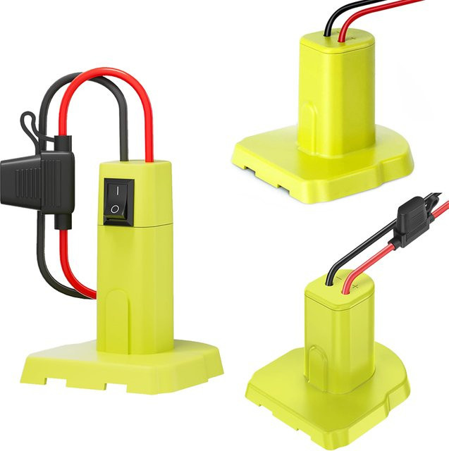Ryobi Power Wheels Adapter für 18 V Akkus mit Sicherungsschalter für NiMH, NiCd und Li-Ionen Akkus - Bild 1