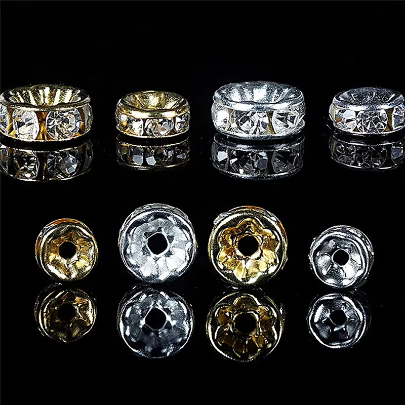Velishy Rondellscheibe Edelstahl, Kristall, Silber, Unisex - Bild 1