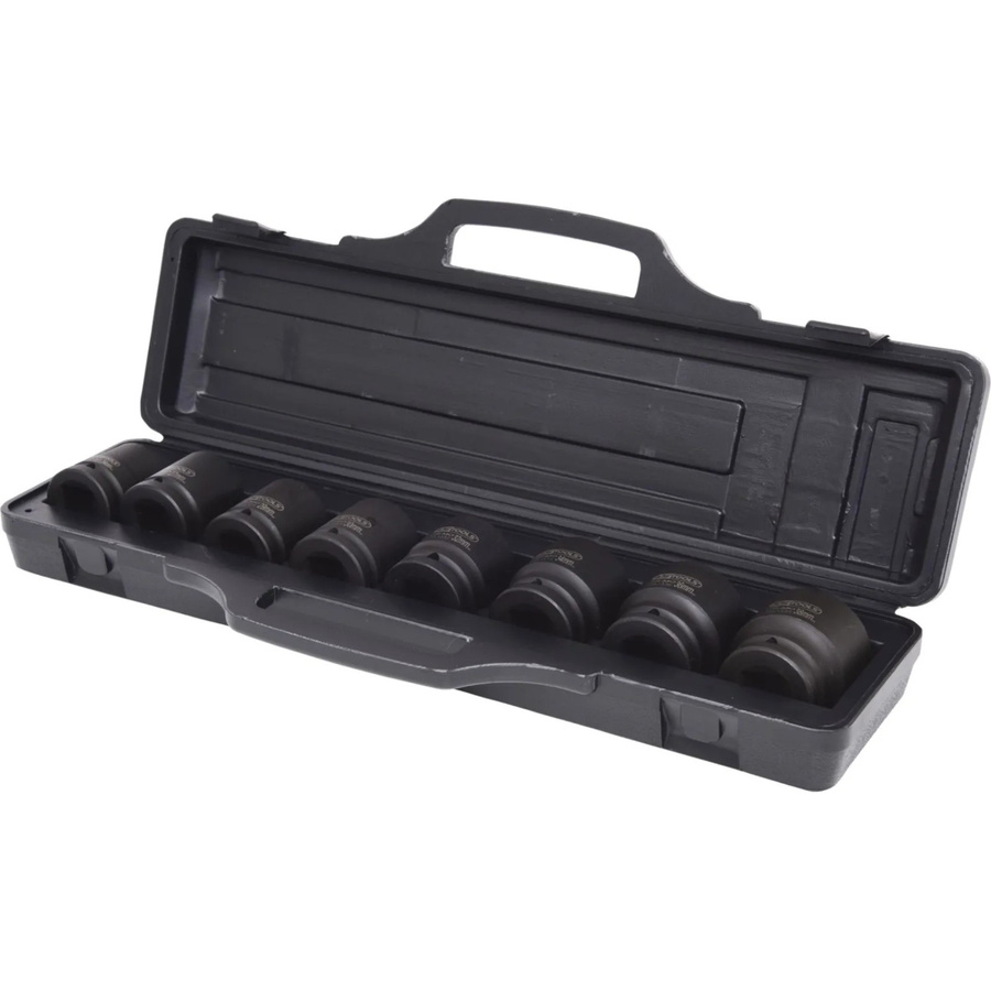 KS Tools 3/4 Zoll Sechskant-Kraft-Stecknuss-Satz, 8-teilig kurz, Chrome-Molybdenum, Schwarz - Bild 2