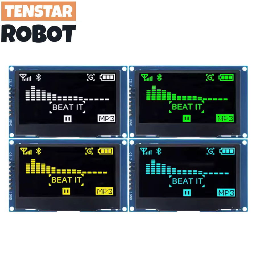 TENSTAR ROBOT OLED LCD Anzeigemodul SSD1309 mit 2,42 Zoll, 128 x 64 Pixel, IIC I2C SPI serielle Schnittstelle, Blau - Bild 1