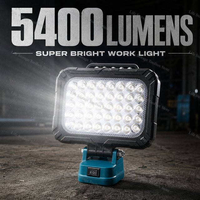 Makita LED-Tragbare Lichtlaterne in Schwarz mit USB-Ladeanschluss und Haken für Makita 18 V Li-Ionen-Akkus - Bild 1