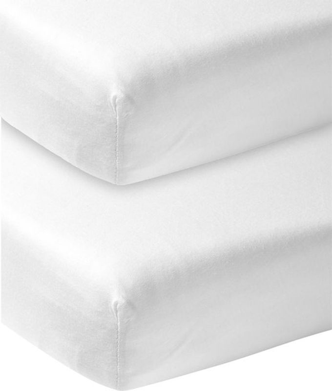 Meyco Baby 2er-Pack Jersey-Spannbetttücher aus Baumwolle, Weiß, B: 50 cm, L: 90 cm - Bild 2