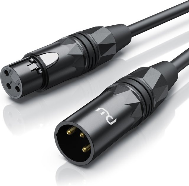 Primewire XLR Audio Kabel, XLR Stecker zu Buchse, NF-Audiokabel, Schwarz, 10 m - Bild 1