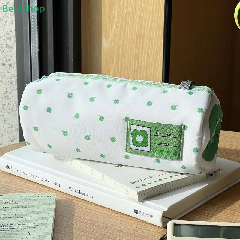 Lucky Four-Leaf Clover Federmäppchen in Weiß mit großer Kapazität als Schreibwaren-Aufbewahrungstasche oder Make-up-Tasche - Bild 3