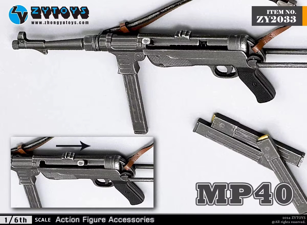 ZYTOYS MP40 Maschinenpistole, Kunststoffmodell, Zubehör - Bild 2
