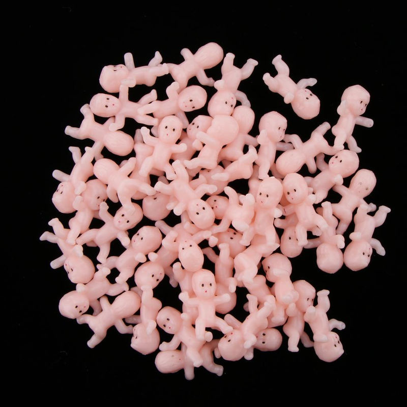 50er Set Mini Baby Puppen als Partydeko für Mitgiftbeutel, Rosa, B/T/H: 2,5 x 1,7 x 0,8 cm - Bild 6