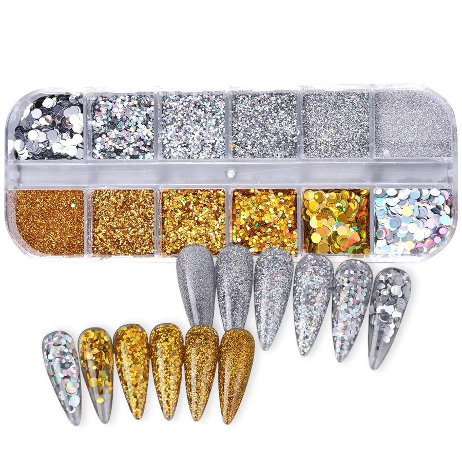 SWEET TREND Nagelglitzer, Gold Silber, Holografisch, Glänzend - Bild 3