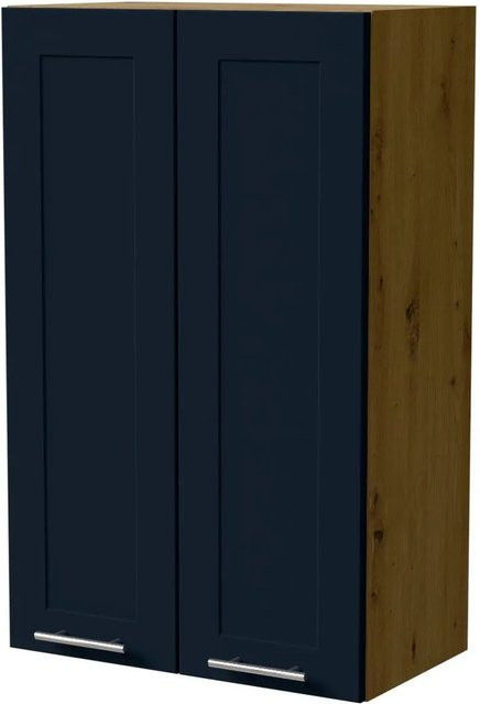 Feldmann-Wohnen Hängeschrank Oslo W4 Küchenschrank Eiche Artisan und Indigo Matt B: 60 cm, T: 32,5 cm, H: 96 cm - Bild 1